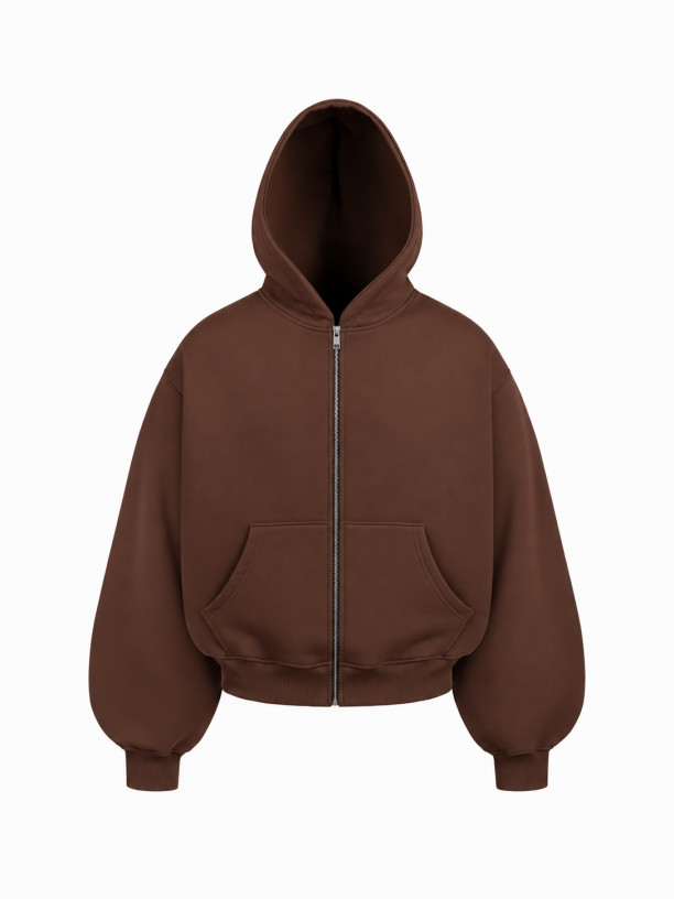 DAILY ZIP HOODIE (CHOCOLATE)