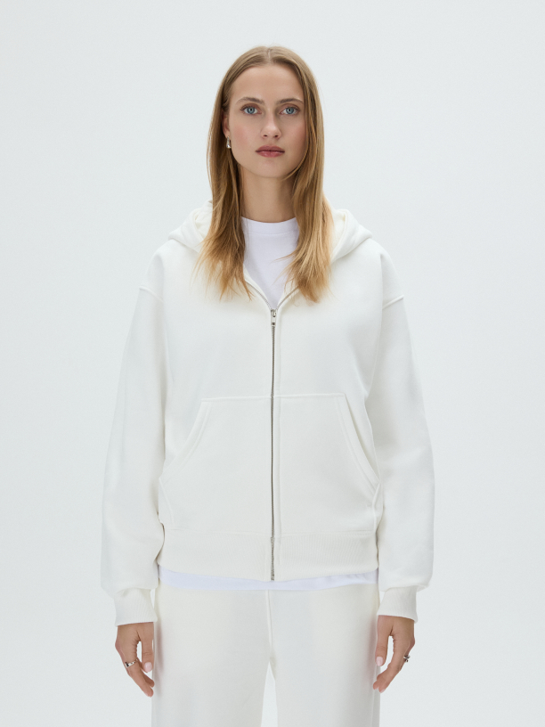 DAILY ZIP HOODIE (OFF-WHITE)