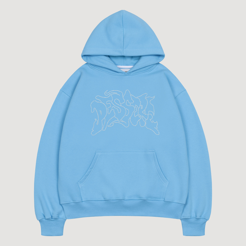PESSERE CRYSTALS HOODIE (light blue)