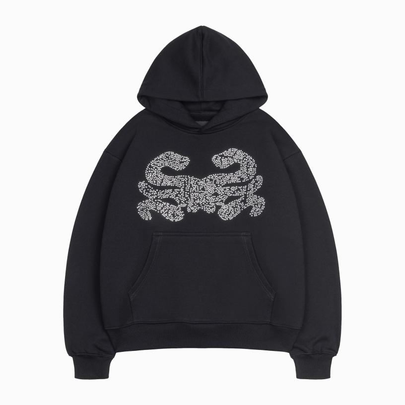MONOGRAM CRYSTALS HOODIE (black)